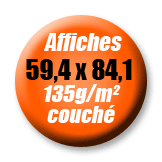 Affiche A1 - 59,4 x 84,1 en 135g/m&sup2;