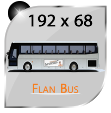  Affiche pour flanc de bus droit 192 x 68 -120g/m² REH pour collage   Papier 120 g/m2 REH (résistance en milieu humide) couché satiné avec verso bleu (opacité 98 %) spécialement adapté pour les affiches collés. (Largeur maximum 135 cm, au delà impression en plusieurs laies avec recouvrement).